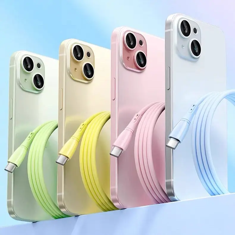 Ultra-Fast Dual Type-C Charging Cable for iPhone 15/16 | 30W/60W Fast Charging | Durable Silicone Design