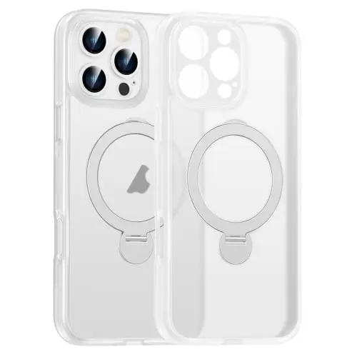 iPhone 16 Matte 360-Degree Rotating Stand MagSafe Phone Case
