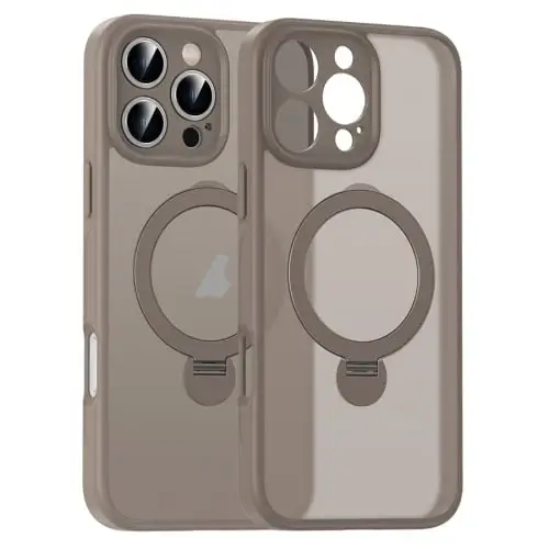 iPhone 16 Matte 360-Degree Rotating Stand MagSafe Phone Case