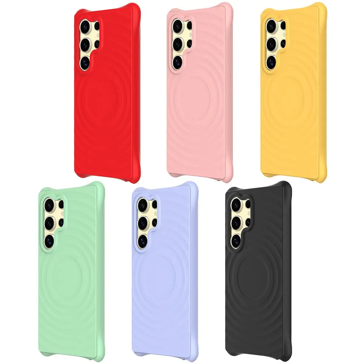 Premium Magnetic Wave Pattern Silicone Case for Samsung Galaxy S23 FE/S24 Ultra – Slim & Sleek Protection