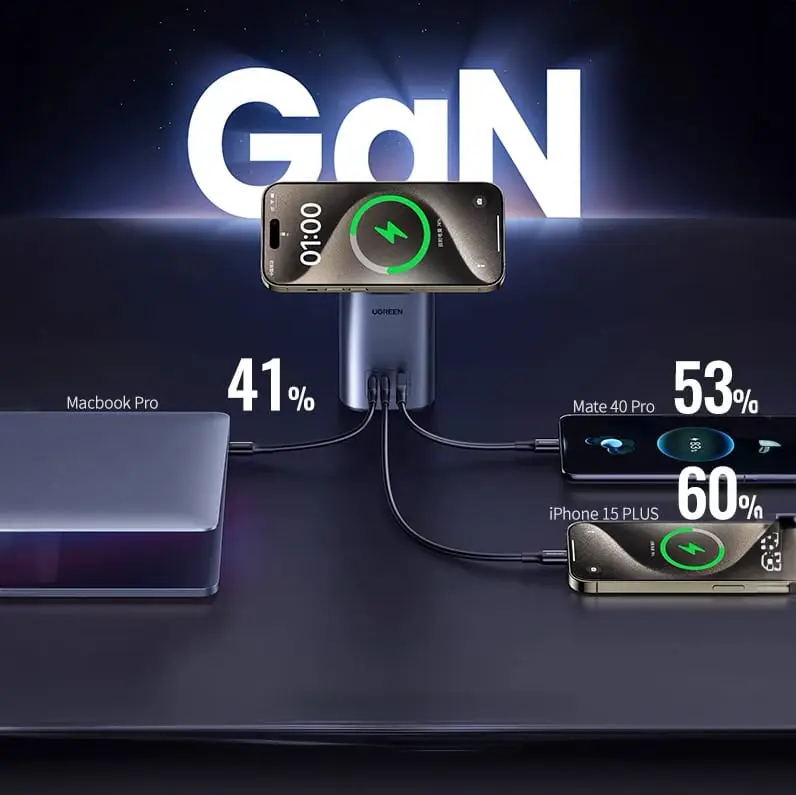 100W GaN Charger with MagSafe Wireless Charging Dock - Image 2