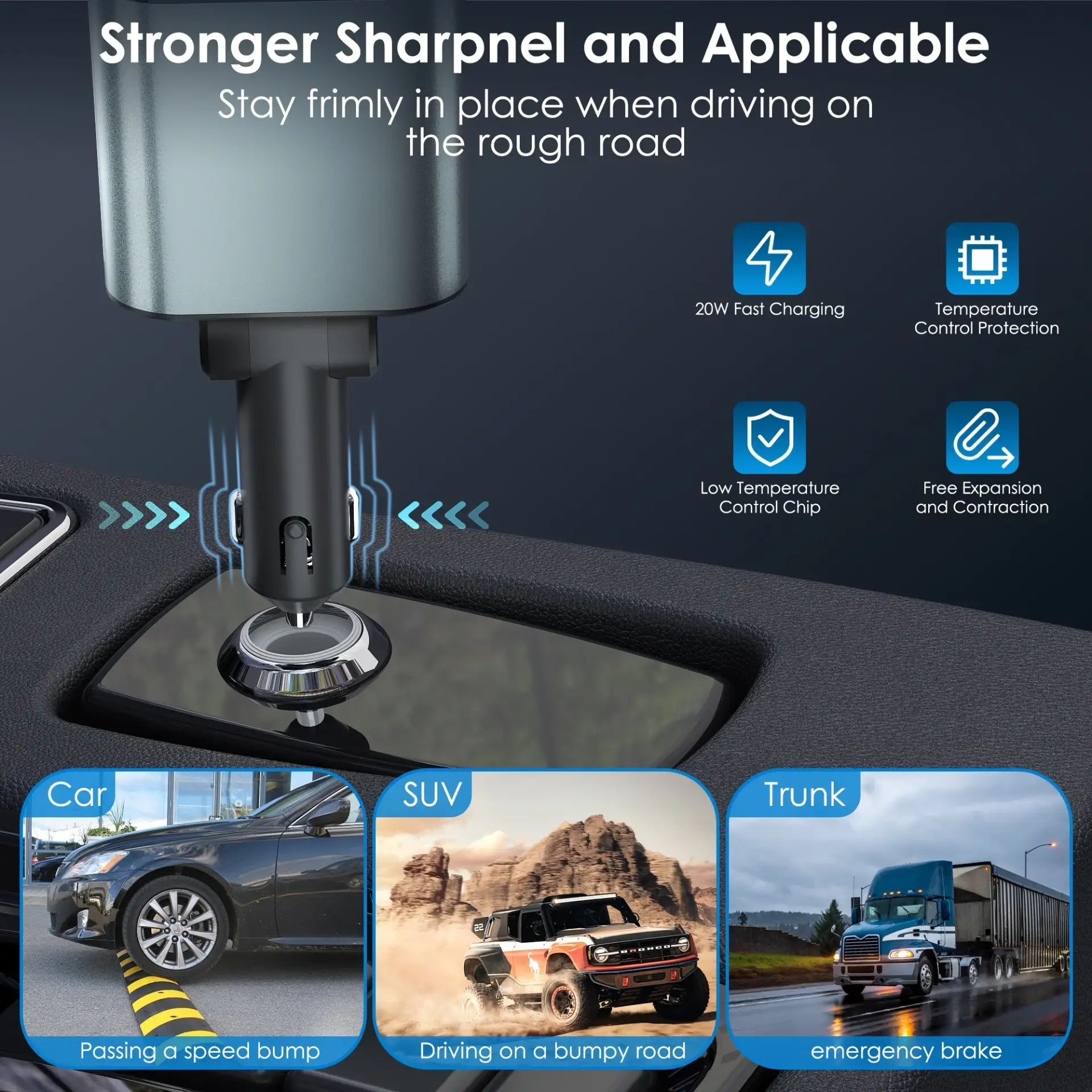120W Retractable 4-in-1 Fast Charging Car Charger - Image 2