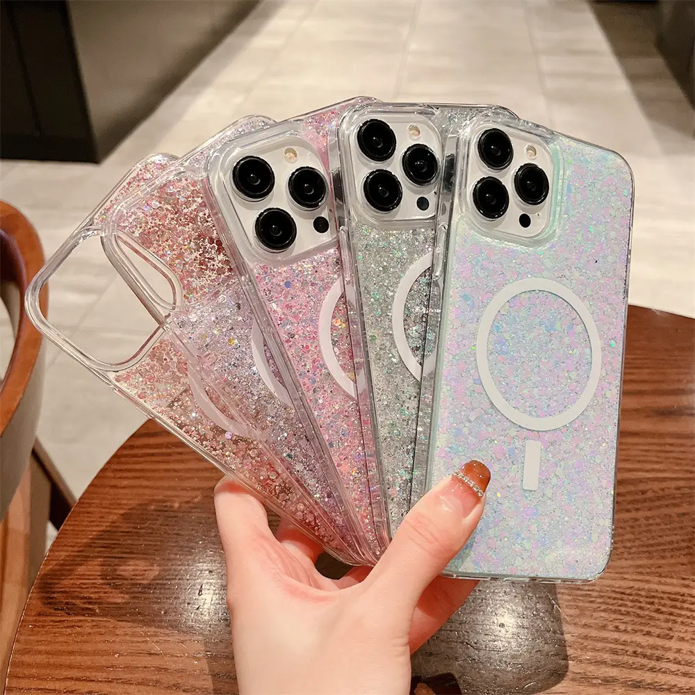 SparkleShield Glitter Magnetic Charging Case for iPhone 16 Series | Drop Protection, MagSafe-Compatible