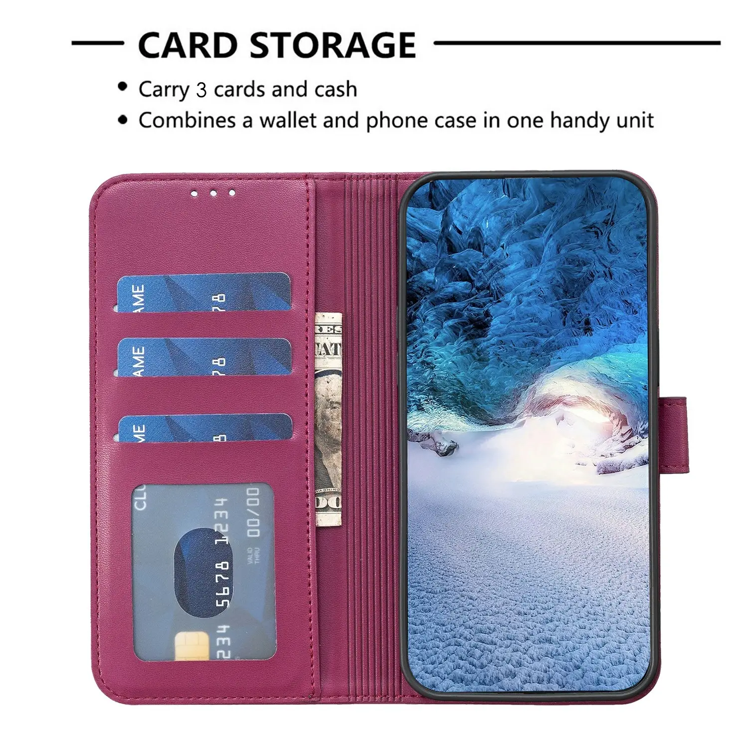 Premium 4-Leaf Clover Embossed Wallet Case for iPhone & Samsung | Shockproof & Versatile