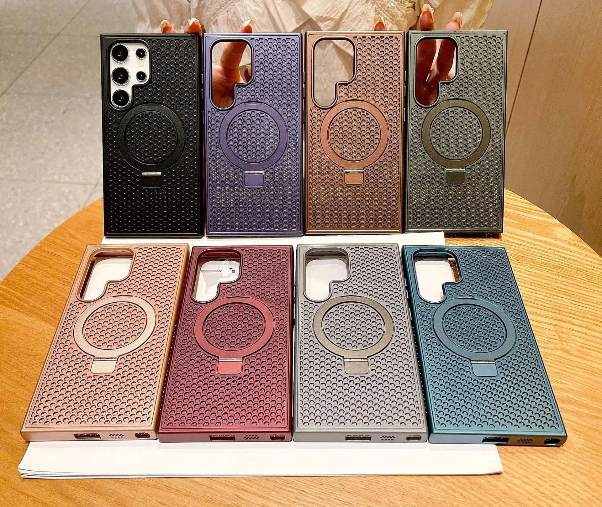 Galaxy S23 Ultra Shockproof Magnetic Stand Case with Honeycomb Cooling | Ultra Protection for Samsung S24 Series