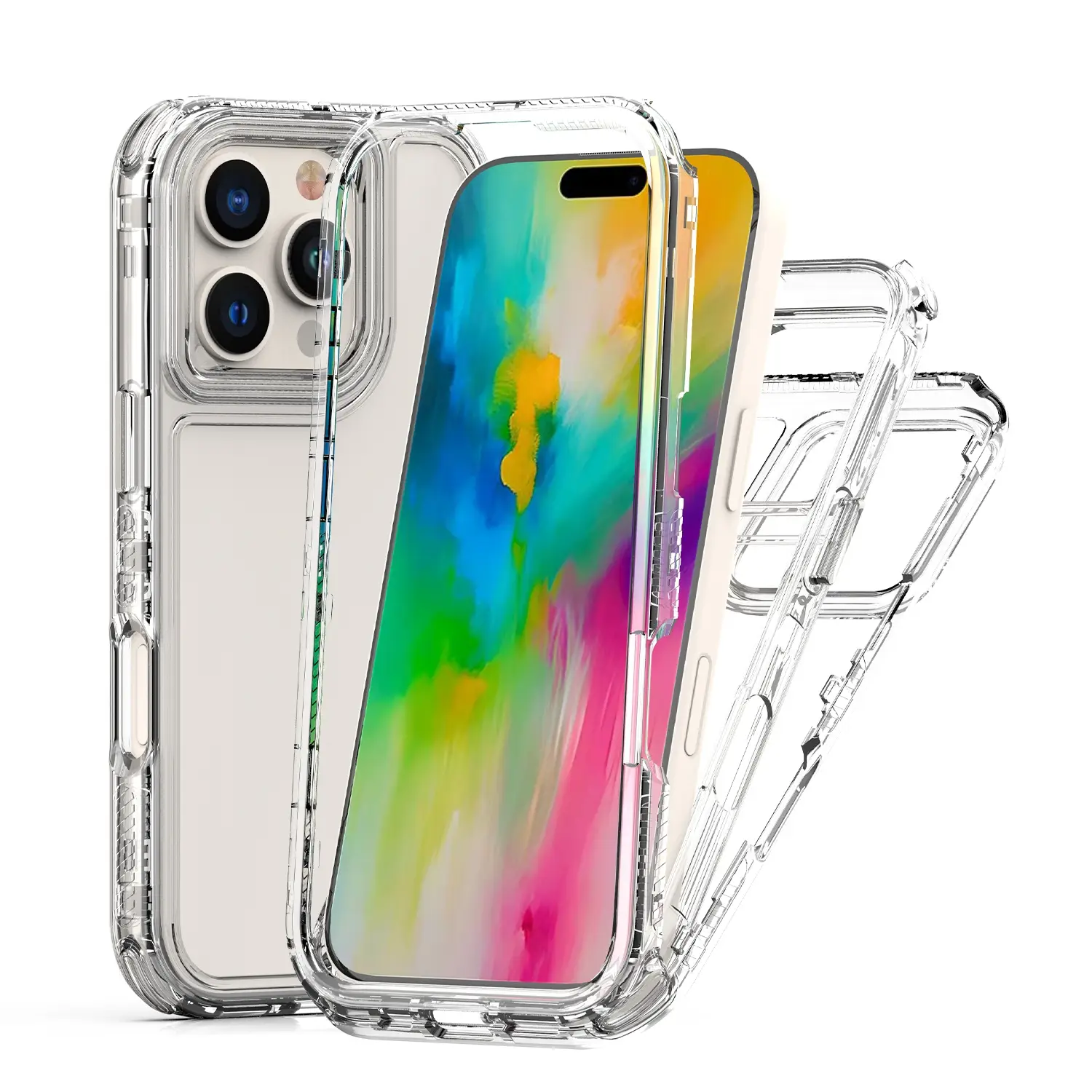 Premium Clear Acrylic Shockproof Case for iPhone 16 Pro Max - Crystal Protection & Durability