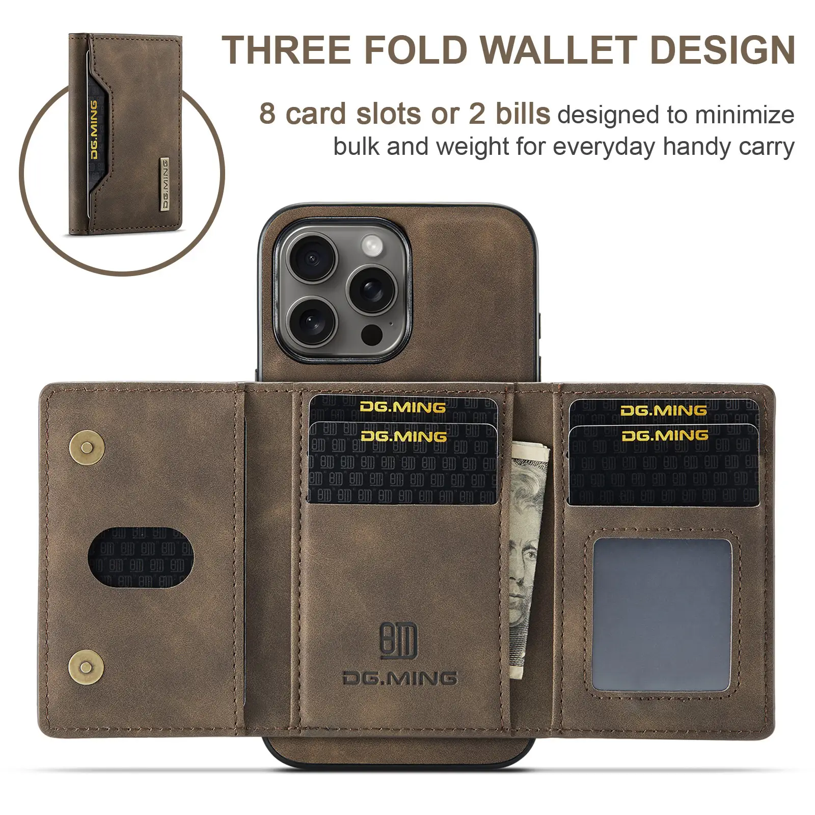 Elegant Magnetic Cardholder Wallet Case for iPhone & Samsung – Premium 2-in-1 Design with Secure Magnetic Closure - Image 13