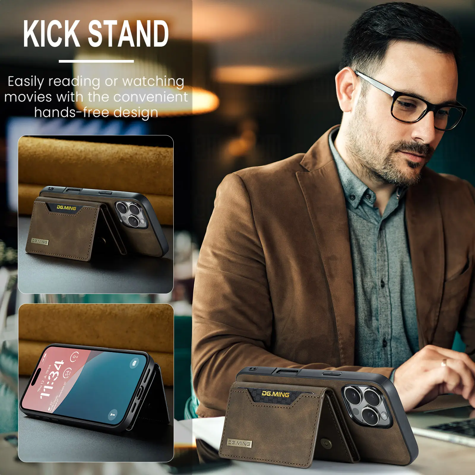 Elegant Magnetic Cardholder Wallet Case for iPhone & Samsung – Premium 2-in-1 Design with Secure Magnetic Closure - Image 15