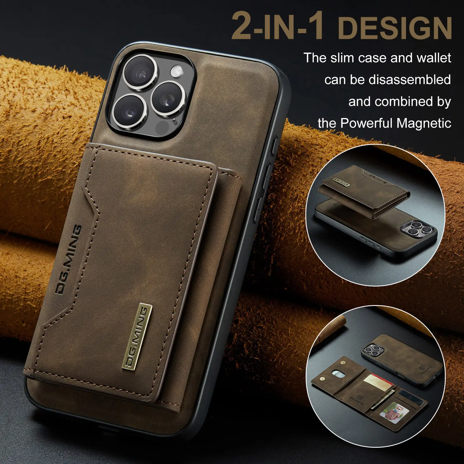 Elegant Magnetic Cardholder Wallet Case for iPhone & Samsung – Premium 2-in-1 Design with Secure Magnetic Closure - Image 6