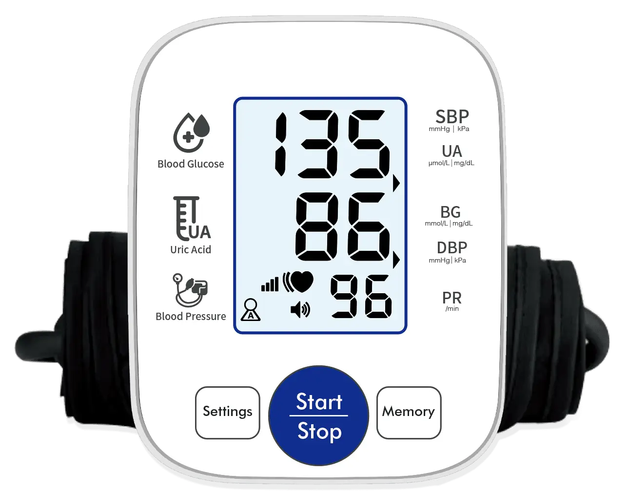 3-in-1 Smart Multi-Parameter Monitor (Blood Glucose, Blood Pressure, Uric Acid)