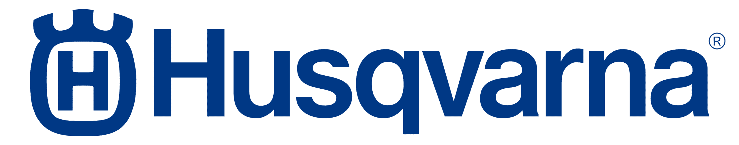 L'image montre le logo Husqvarna, qui comprend un « H » stylisé dans un cercle couronné à gauche du nom de la marque « Husqvarna », tout en bleu, parfait pour les professionnels du Paysagiste Elagage Albi.