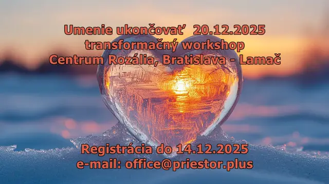 Workshop rozvíja jednu z najpodceňovanejších schopností – umenie ukončovania. Ukončovanie nie je pasívny koniec, ale vedomé rozhodnutie uzavrieť cyklus, pustiť prežitý obsah, odložiť staré návyky, prehodnotiť presvedčenia a vytvoriť priestor pre nové.