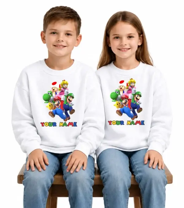 Personalized Super Mario Kids Sweatshirt