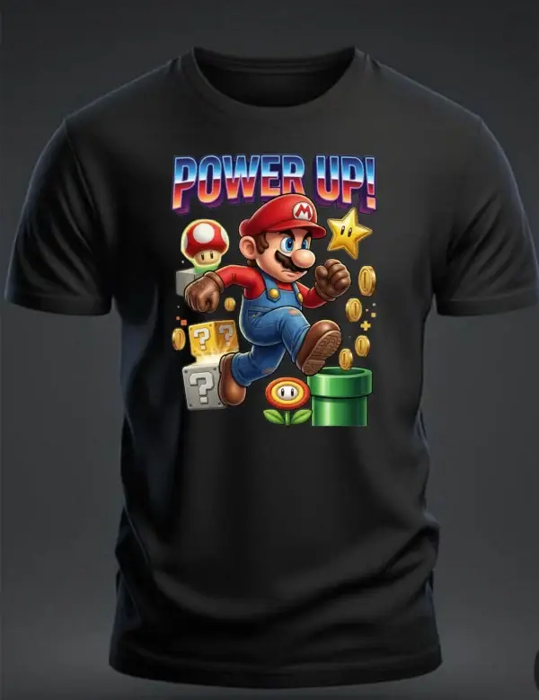 Power Up Mario Gaming T-Shirt