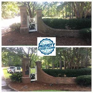 Image: Before & After HOA Brick Gate Pressure Washing