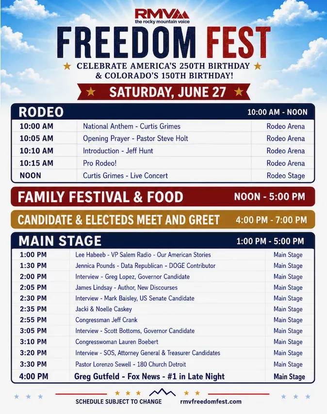 RMV Freedom Festival schedule - Saturday — Day