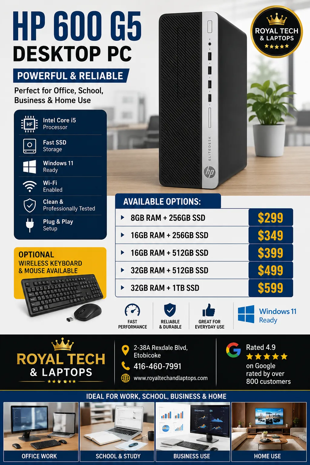 HP 600 G5 Mini Desktop PC – Powerful & Reliable
