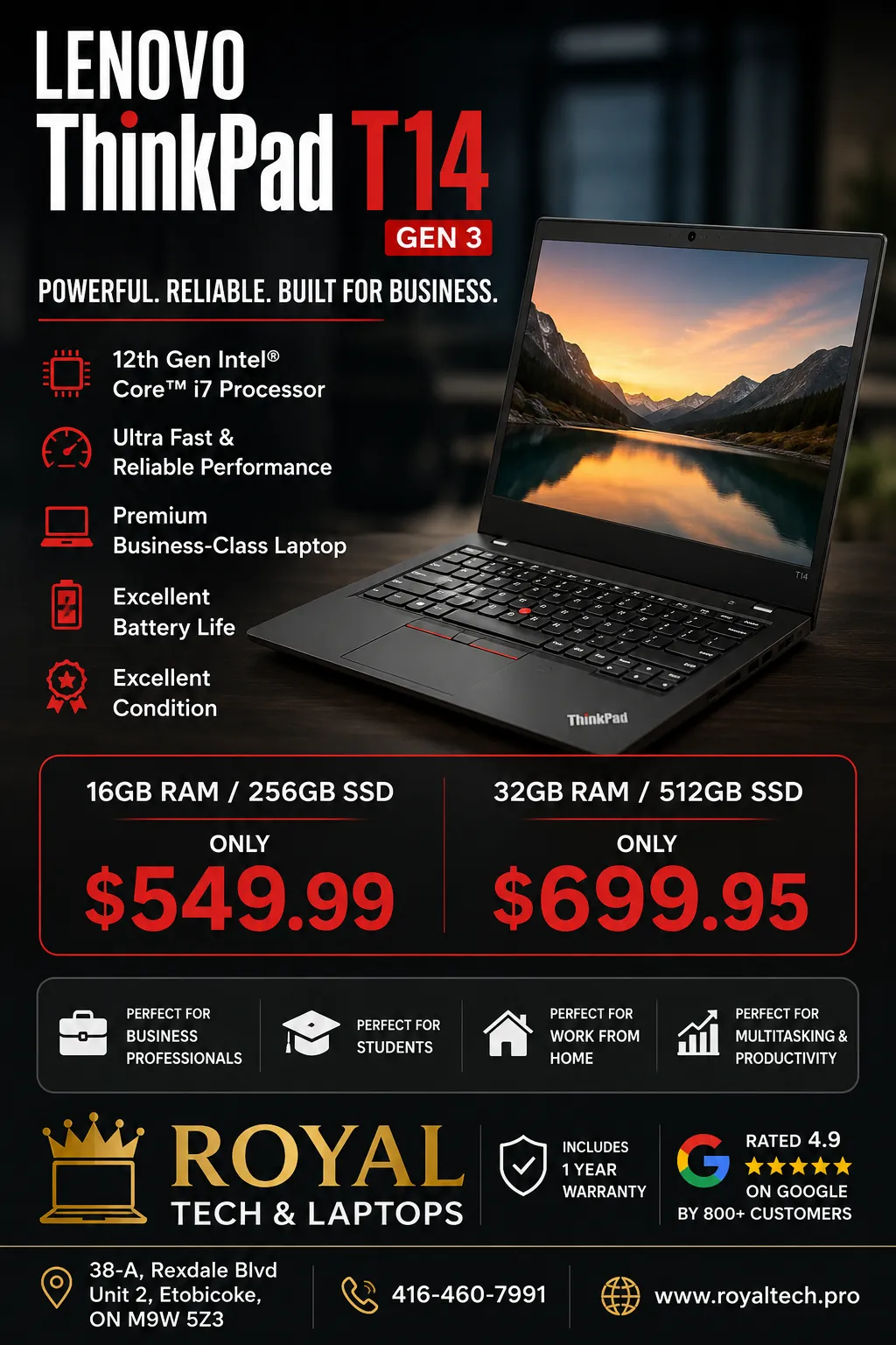 | Lenovo T14 G3- i7-12 | 32 GB RAM | 512 SSD | ⚡ Power That Moves With You ⚡ - Image 4