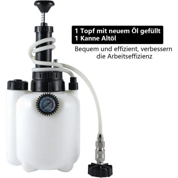 3L Bremsenentlüftungsgerät mit 1L Flasche und E20 Einfülladapter, inkl. Manometer.