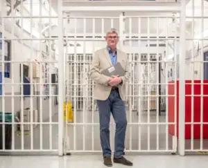 James Tweed inside a prison wing