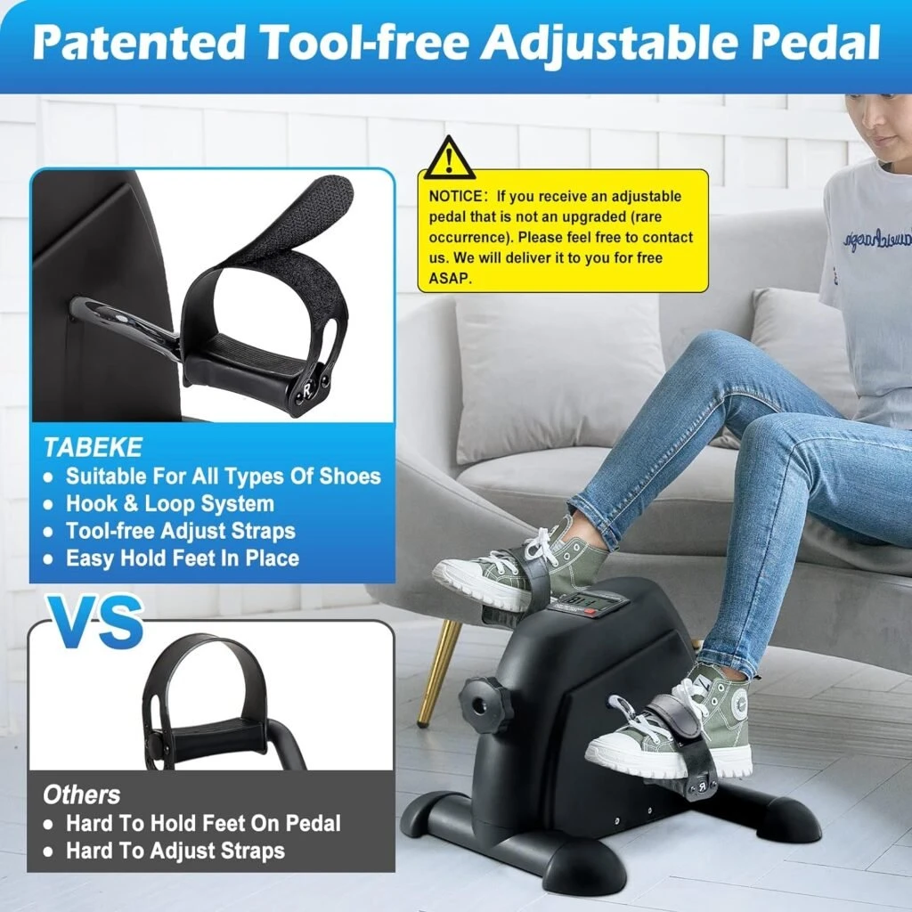 Under Desk Bike Pedal Exerciser - TABEKE Mini Exercise Bike for Arm/Leg Exercise, Pedal Exerciser for Seniors with LCD Display Under Desk Bike Pedal Exerciser - TABEKE Mini Exercise Bike for Arm/Leg Exercise, Pedal Exerciser for Seniors with LCD Display