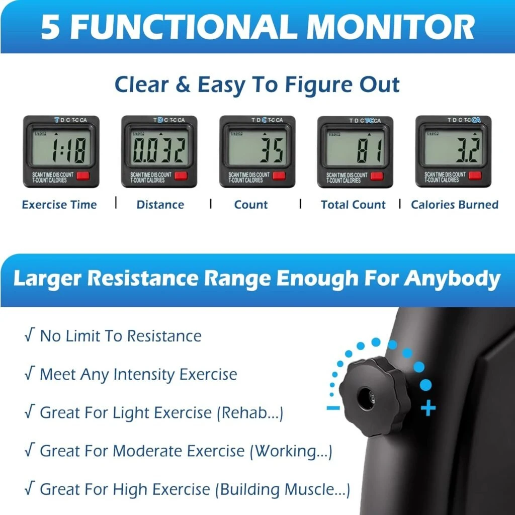 Under Desk Bike Pedal Exerciser - TABEKE Mini Exercise Bike for Arm/Leg Exercise, Pedal Exerciser for Seniors with LCD Display Under Desk Bike Pedal Exerciser - TABEKE Mini Exercise Bike for Arm/Leg Exercise, Pedal Exerciser for Seniors with LCD Display