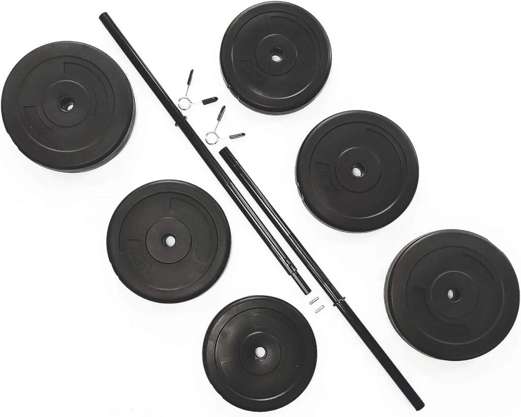 BalanceFrom 100-Pound Barbell Set Includes the Bar and Clips BalanceFrom 100-Pound Barbell Set Includes the Bar and Clips