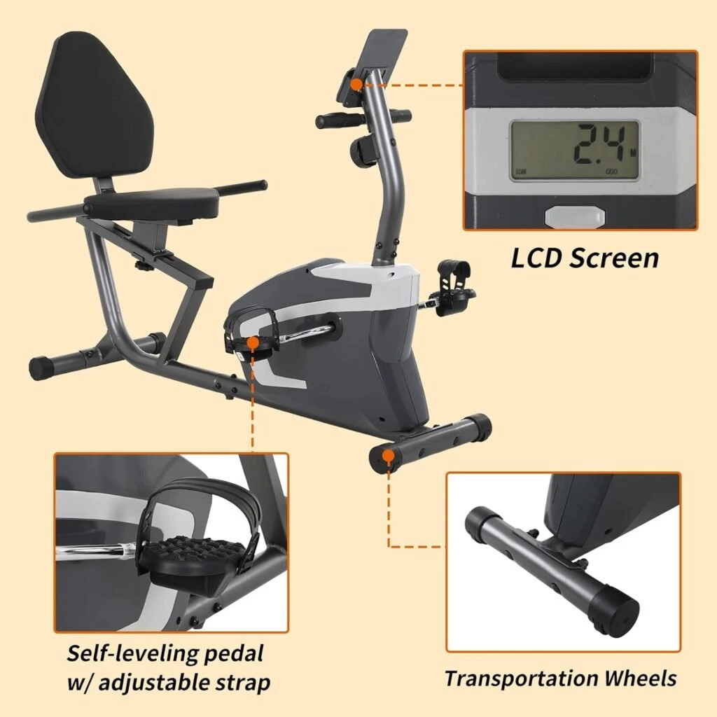Exercise Bike,Magnetic Recumbent Exercise Bike,Stationary Bike for Home,Indoor Stationary Bike with Pulse Rate Monitoring 8 Levels Magnetic Large Comfortable Seat with Phone Holder for Home Gym Exercise Bike,Magnetic Recumbent Exercise Bike,Stationary Bike for Home,Indoor Stationary Bike with Pulse Rate Monitoring 8 Levels Magnetic Large Comfortable Seat with Phone Holder for Home Gym