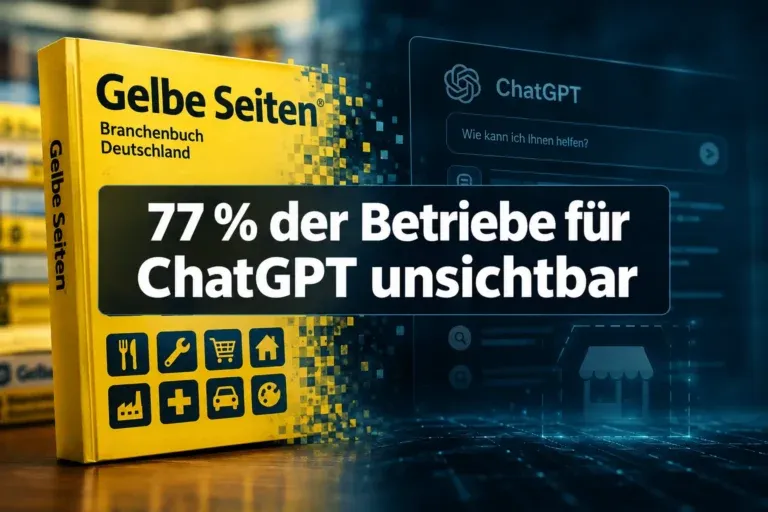 77 % der Betriebe für ChatGPT unsichtbar: Neue Gelbe-Seiten-Studie alarmiert KMU