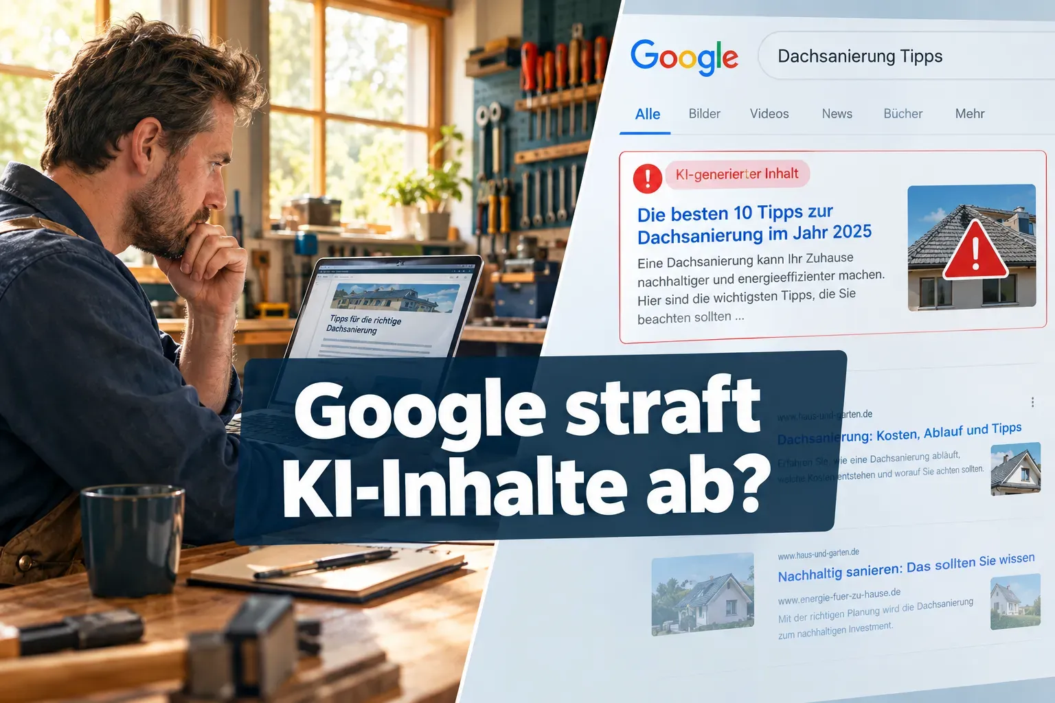 Google straft KI-generierte Inhalte ab? Was Handwerksbetriebe 2026 bei SEO wirklich beachten müssen