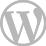 Grey WordPress logo representing content management and web development services.