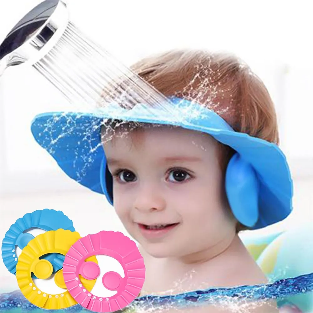 כובע רחצה גמיש לתינוקות כולל כיסוי אוזניים