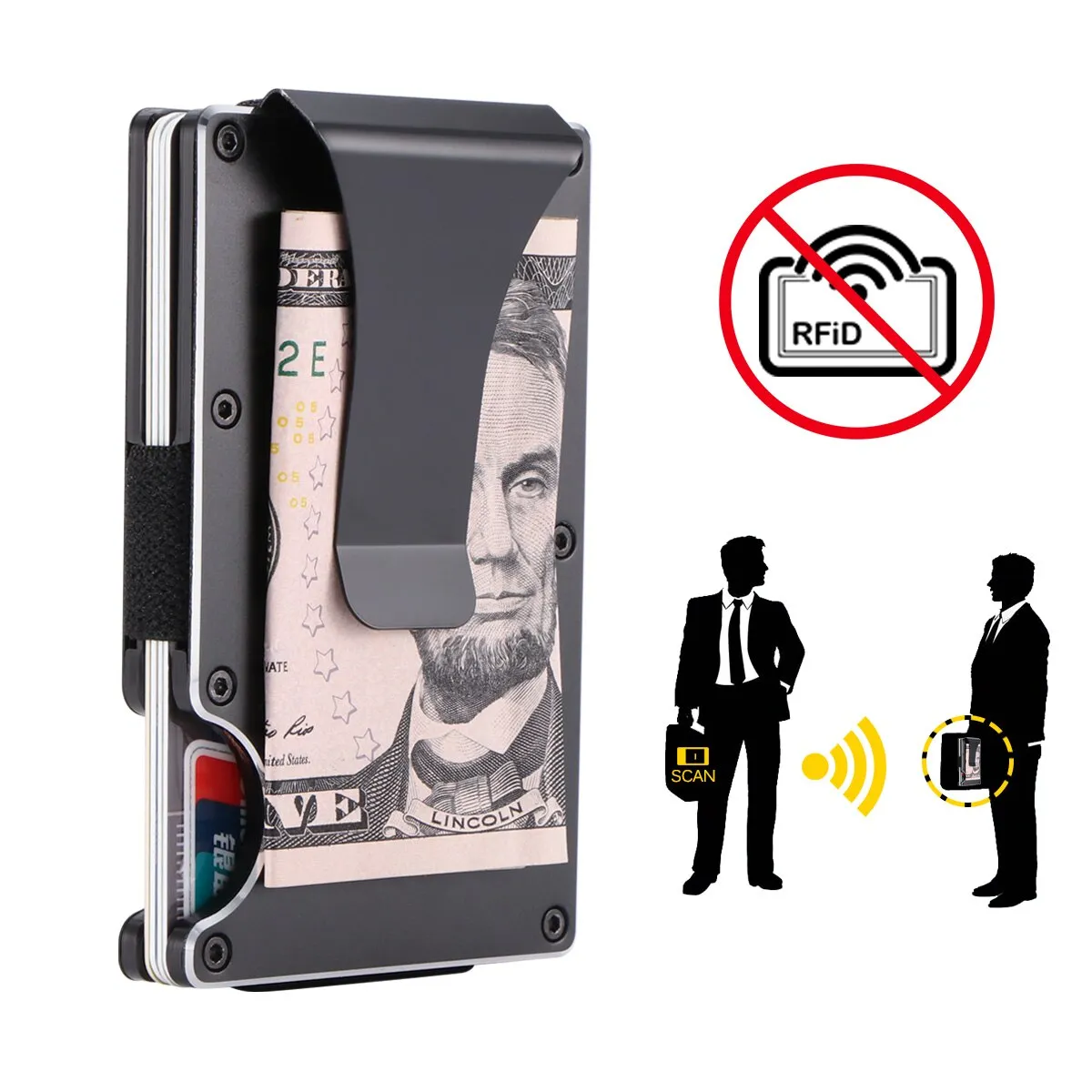 ⁦ארנק אלומיניום קומפקטי לכרטיסי אשראי מוגן RFID⁩ – תמונה ⁦2⁩