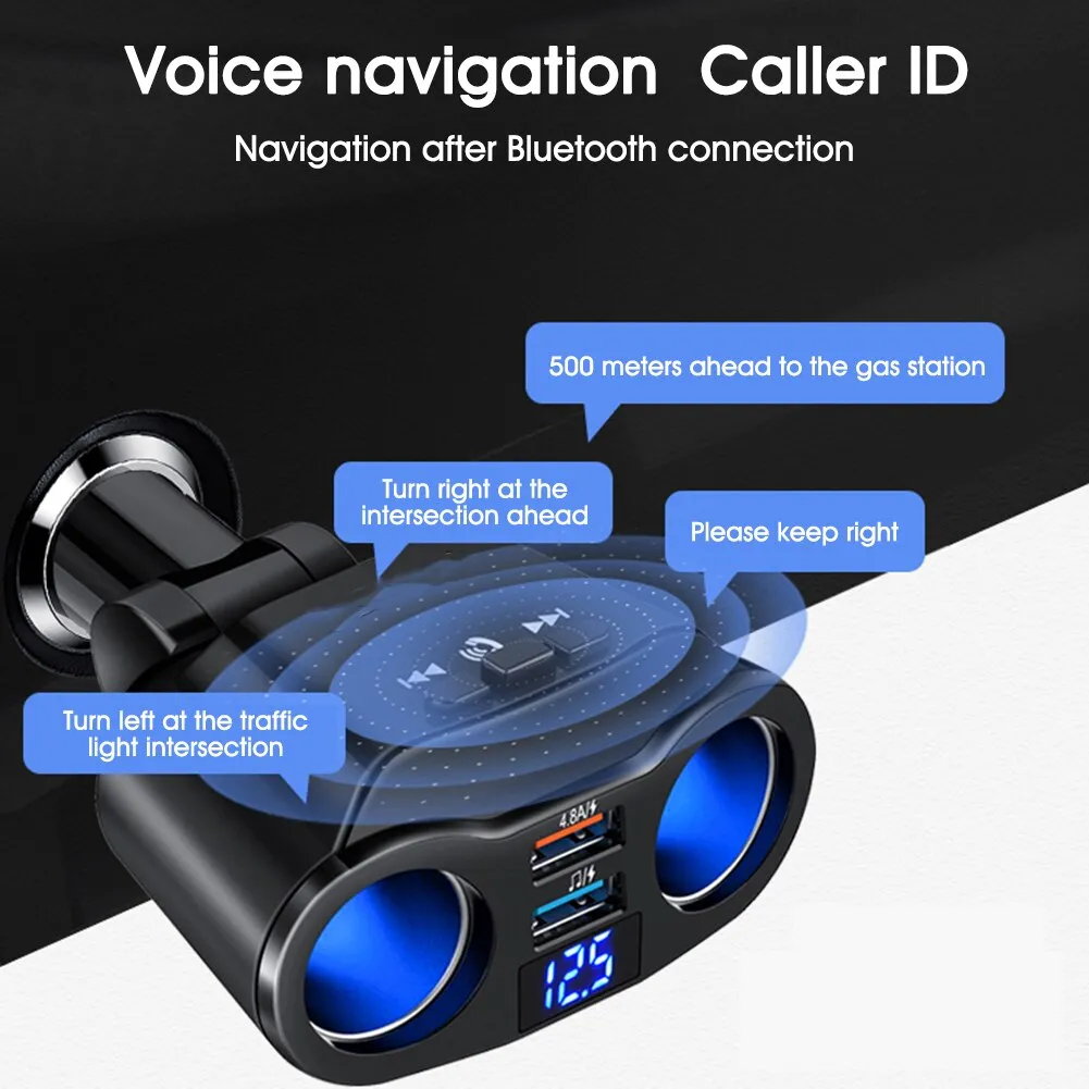 מפצל חיבור מצת ל-ד חיבורי מצתים לרכב + 2 כניסות USB לרכב טעינה מהירה! – תמונה 4