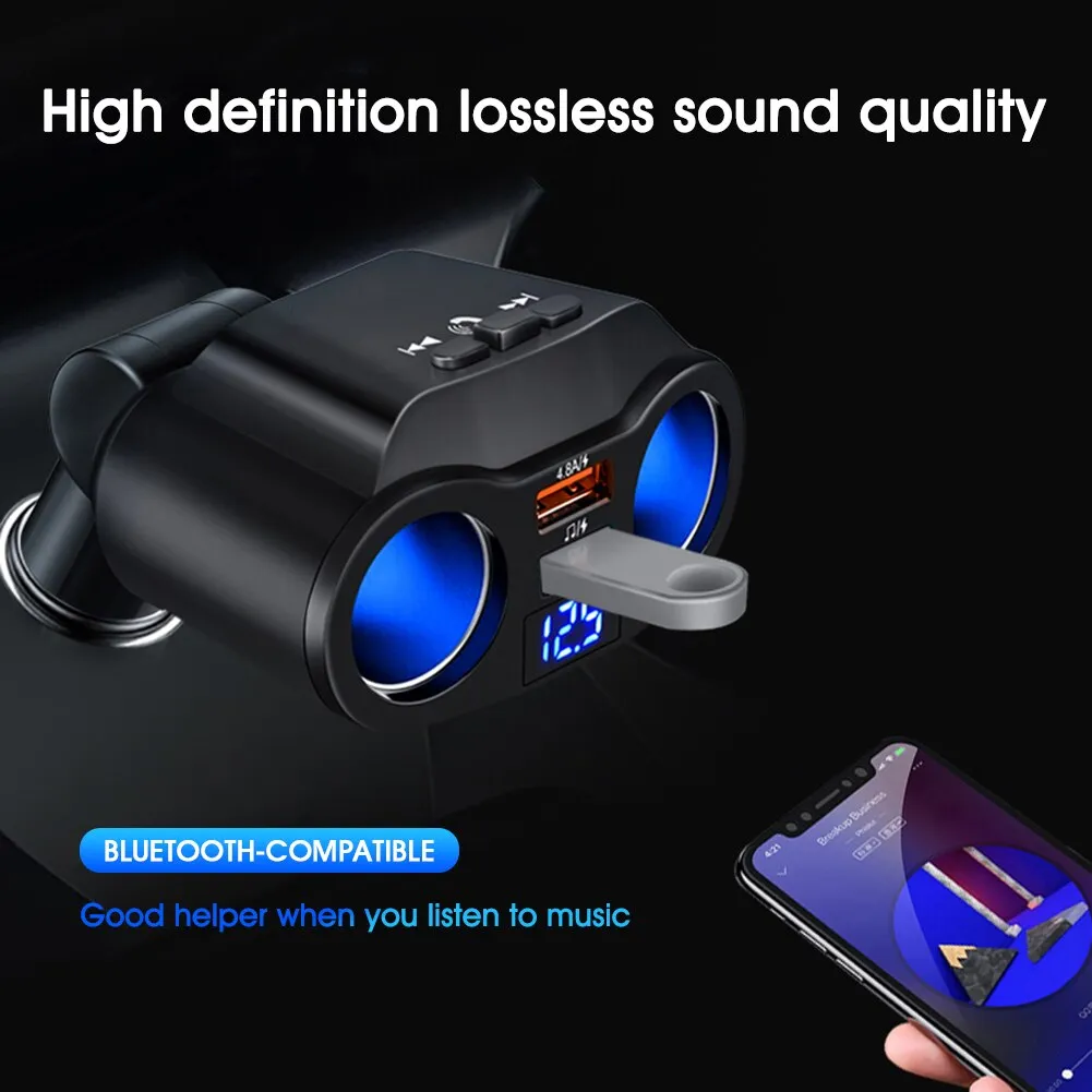 מפצל חיבור מצת ל-ד חיבורי מצתים לרכב + 2 כניסות USB לרכב טעינה מהירה! – תמונה 6