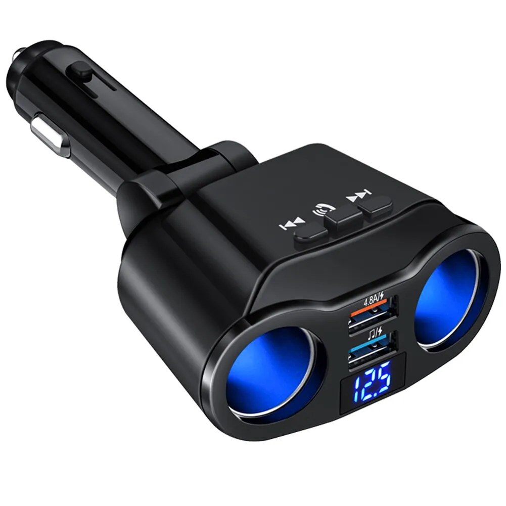 מפצל חיבור מצת ל-ד חיבורי מצתים לרכב + 2 כניסות USB לרכב טעינה מהירה! – תמונה 2