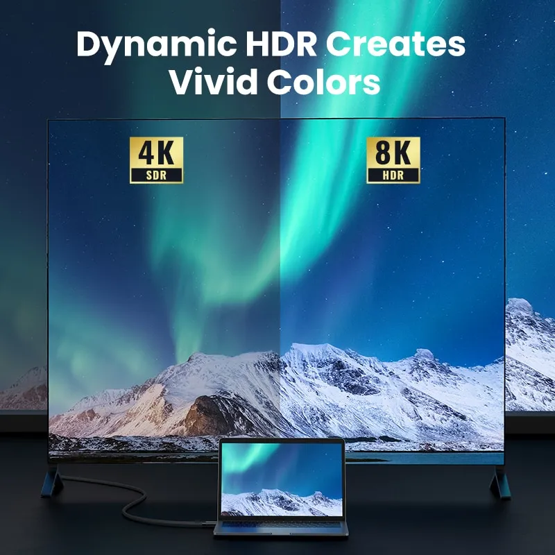 כבל HDMI 2.1 4K120Hz/8K60Hz UHD/3D מבית Ugreen – תמונה 4