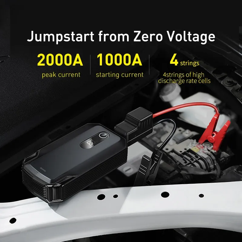 ⁦בוסטר התנעה לרכב מבית Baseus דגם חדש וחזק יותר 20,000mAh!⁩ – תמונה ⁦3⁩