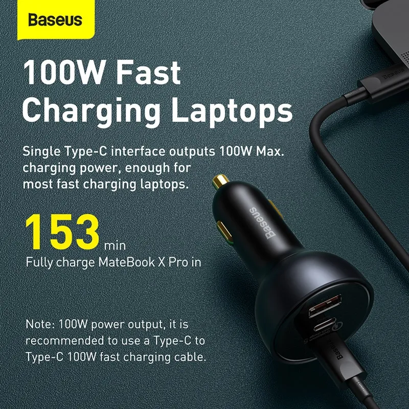 ⁦מטען מהיר במיוחד לרכב מבית Baseus בהספק 160W⁩ – תמונה ⁦5⁩