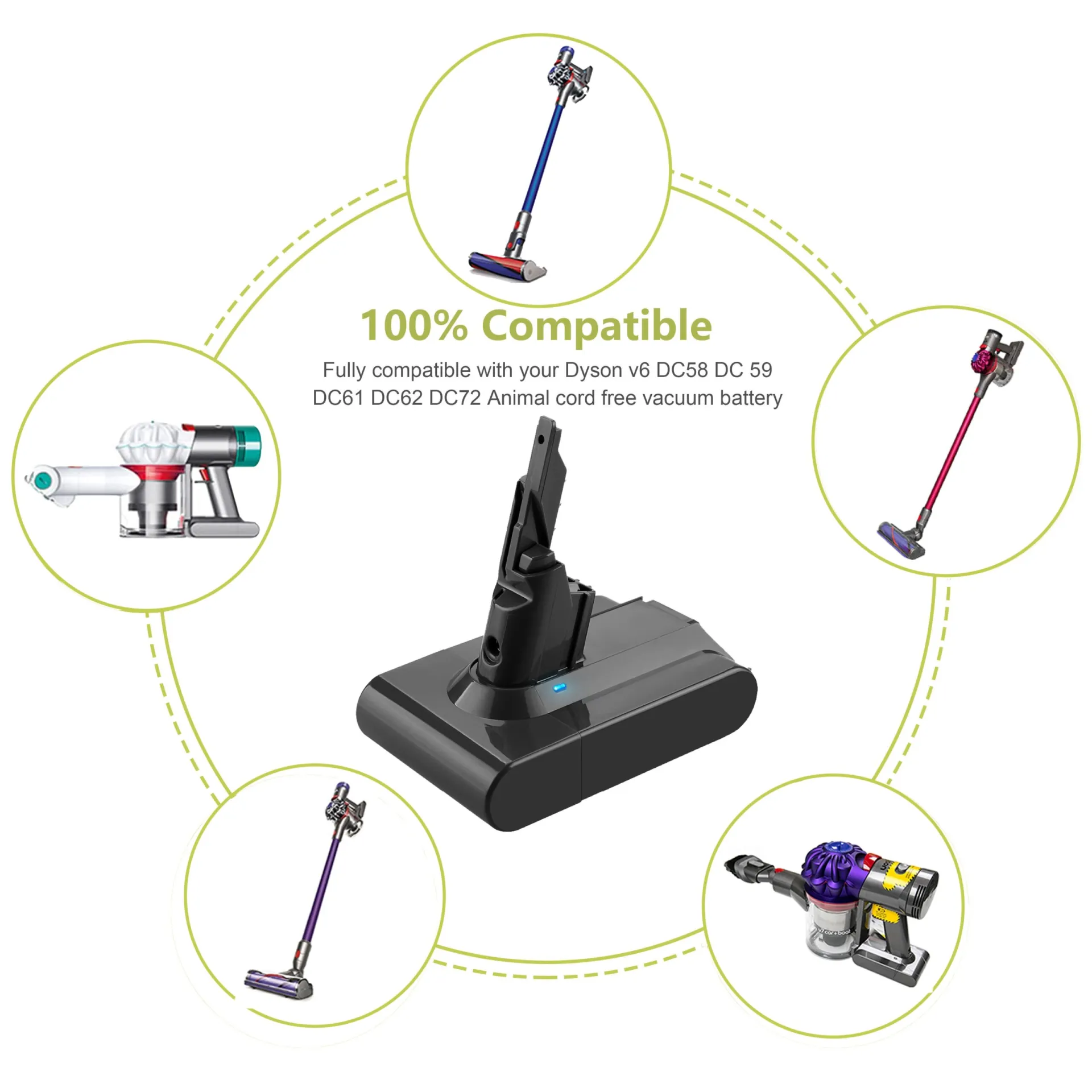⁦סוללה לשואב אבק דייסון Dyson V7⁩ – תמונה ⁦6⁩