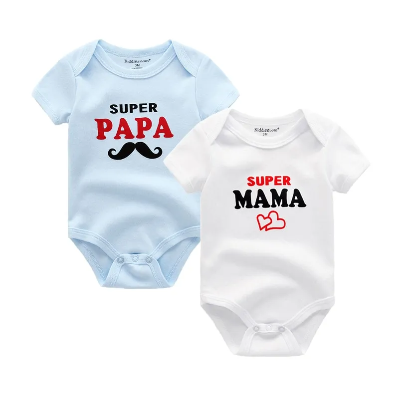 ⁦סט 2 בגדי גוף לתינוקות עם הדפס של - I LOVE MAMA / I LOVE PAPA⁩ – תמונה ⁦6⁩