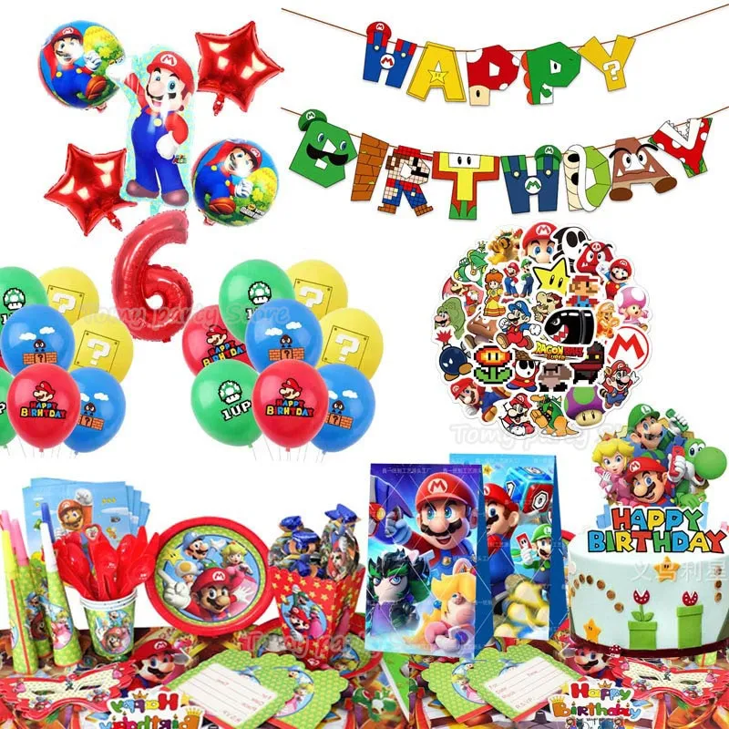 יום הולדת סופר מריו Super Mario! כל מה שצריך ליום הולדת ממותג - שופצ'יפ