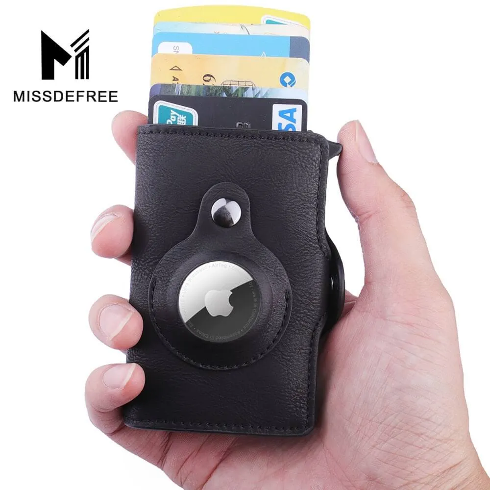 ⁦ארנק כרטיסים נשלפים מעור חיבור לאייר תג / Apple AirTag⁩ – תמונה ⁦3⁩