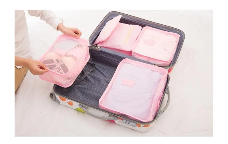 6PCs/Set Travel Bag Clothing Organizer Multifunctional Storage Bag High Capacity Mesh Packing Cubes Unisex Luggage Organizer Bag 6PCs/Set Travel Bag Clothing Organizer Multifunctional Storage Bag High Capacity Mesh Packing Cubes Unisex Luggage Organizer Bag