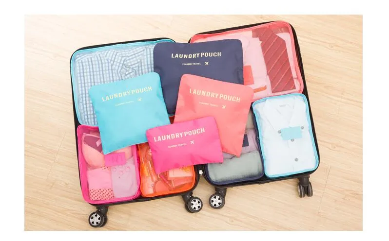 6PCs/Set Travel Bag Clothing Organizer Multifunctional Storage Bag High Capacity Mesh Packing Cubes Unisex Luggage Organizer Bag 6PCs/Set Travel Bag Clothing Organizer Multifunctional Storage Bag High Capacity Mesh Packing Cubes Unisex Luggage Organizer Bag