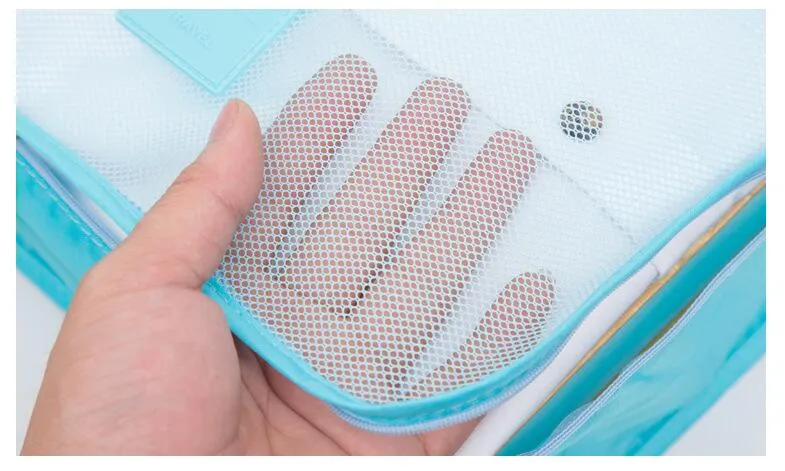 6PCs/Set Travel Bag Clothing Organizer Multifunctional Storage Bag High Capacity Mesh Packing Cubes Unisex Luggage Organizer Bag 6PCs/Set Travel Bag Clothing Organizer Multifunctional Storage Bag High Capacity Mesh Packing Cubes Unisex Luggage Organizer Bag