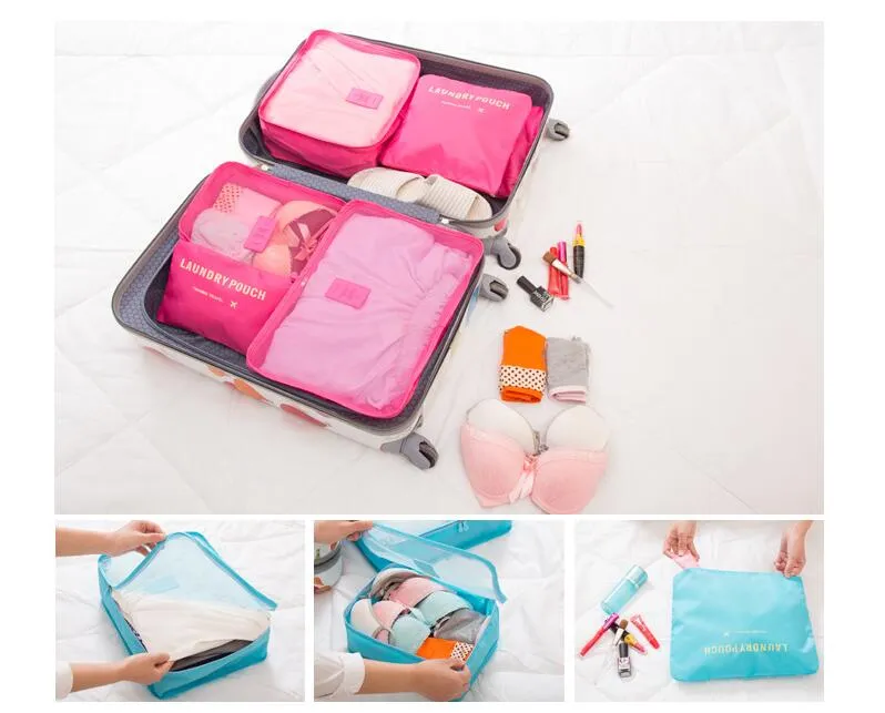 6PCs/Set Travel Bag Clothing Organizer Multifunctional Storage Bag High Capacity Mesh Packing Cubes Unisex Luggage Organizer Bag 6PCs/Set Travel Bag Clothing Organizer Multifunctional Storage Bag High Capacity Mesh Packing Cubes Unisex Luggage Organizer Bag