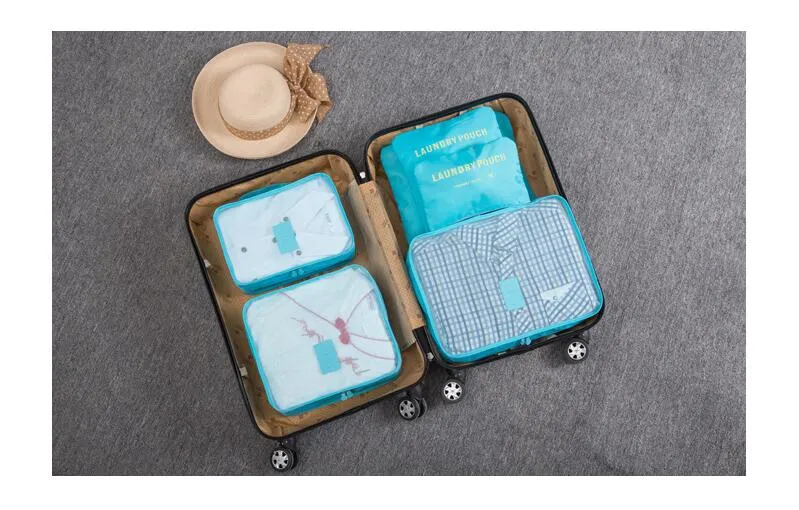 6PCs/Set Travel Bag Clothing Organizer Multifunctional Storage Bag High Capacity Mesh Packing Cubes Unisex Luggage Organizer Bag 6PCs/Set Travel Bag Clothing Organizer Multifunctional Storage Bag High Capacity Mesh Packing Cubes Unisex Luggage Organizer Bag