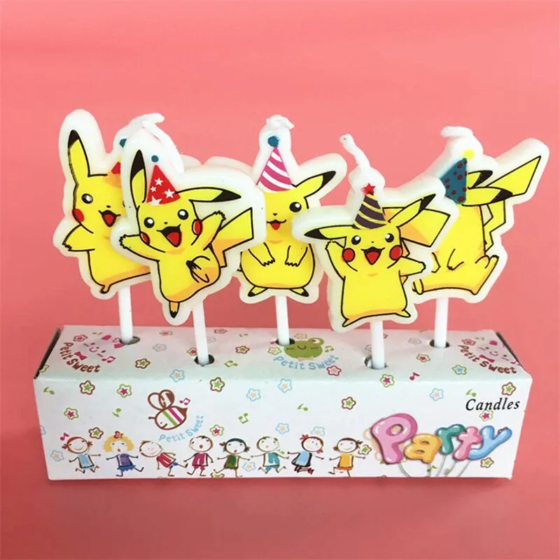 סט 5 נרות לעוגת יום הולדת של פיקאצ’ו מפוקימון Pokemon!