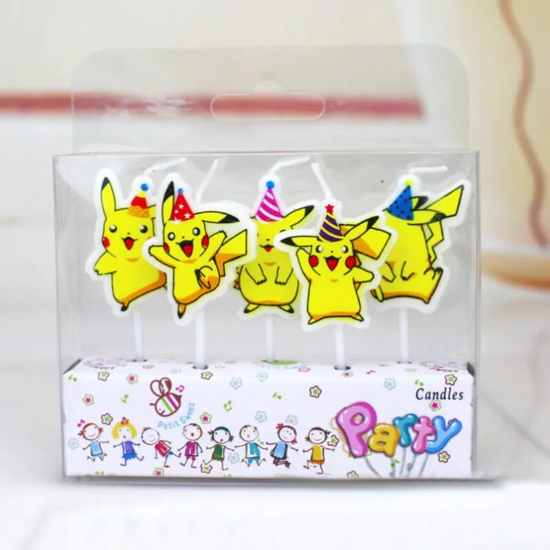 ⁦סט 5 נרות לעוגת יום הולדת של פיקאצ’ו מפוקימון Pokemon!⁩ – תמונה ⁦3⁩